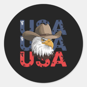 Amerikaanse adelaar Amerikaanse vlag voor een patr Ronde Sticker