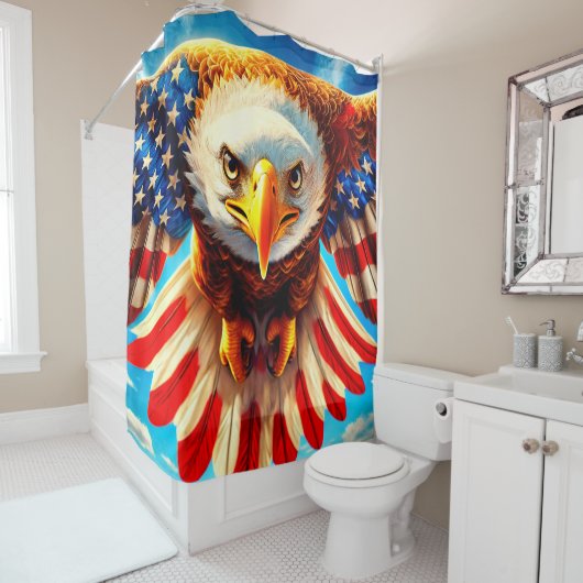 Amerikaanse adelaar douchegordijn (In situ)
