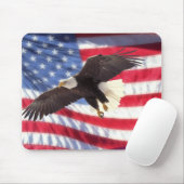 Amerikaanse adelaar en vlag Mousepad Muismat (Met muis)