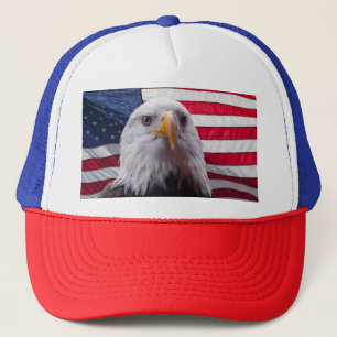 Amerikaanse adelaar en vlag trucker pet