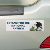 Amerikaanse adelaar ik sta voor het volkslied bumpersticker (Op auto)