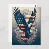 Amerikaanse adelaar in vlucht briefkaart (Voorkant / Achterkant)