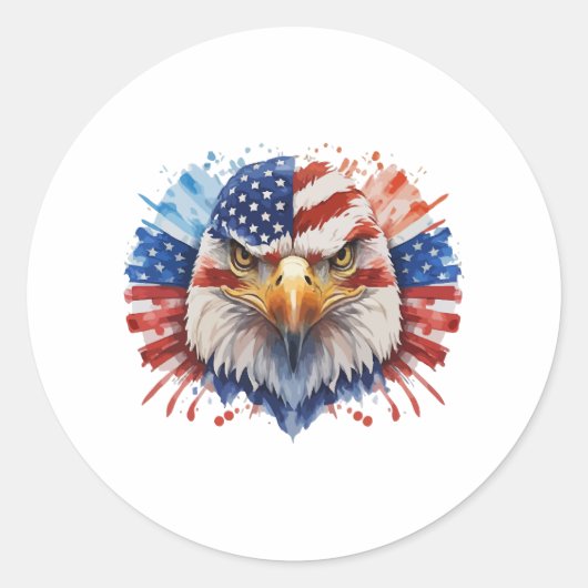 Amerikaanse adelaar kale adelaar ronde sticker (Voorkant)
