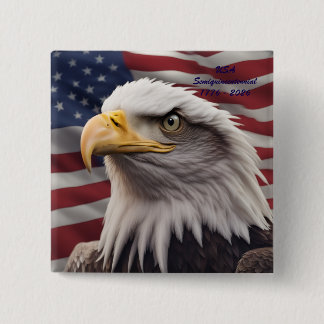 Amerikaanse Adelaar Knop Vierkante Button 5,1 Cm