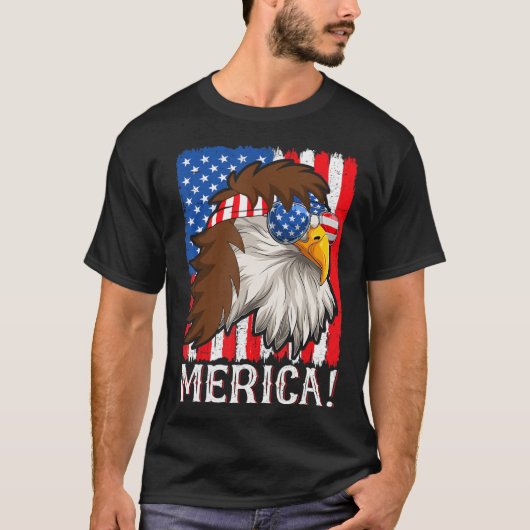 Amerikaanse adelaar Mannen , vs 4e juli T-shirt (Voorkant)
