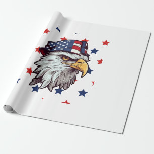 Amerikaanse adelaar met een Amerikaans pet Cadeaupapier