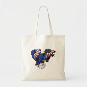 Amerikaanse Adelaar met kleuren van de vlag van de Tote Bag