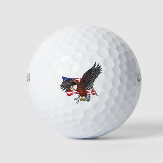 Amerikaanse adelaar met kruis golfballen (Voorkant)