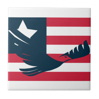 Amerikaanse adelaar met minimale vlag 🦅 tegeltje