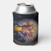 Amerikaanse adelaar met vlag blikjeskoeler (Blikje Achterkant)
