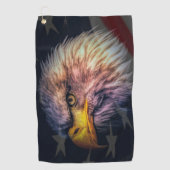 Amerikaanse adelaar met vlag Golfhanddoek (Voorkant)