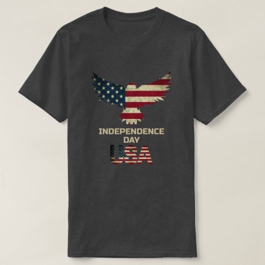 Amerikaanse Adelaar Onafhankelijkheidsdag VS-vlag T-shirt (Design voorkant)
