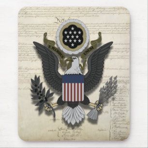 Amerikaanse adelaar over de grondwet muismat