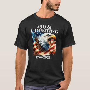 Amerikaanse Adelaar Patriottisch 250 & Tellen 1776 T-shirt