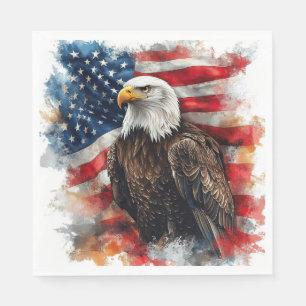 Amerikaanse Adelaar Patriottische Vlag Kunst  Servet