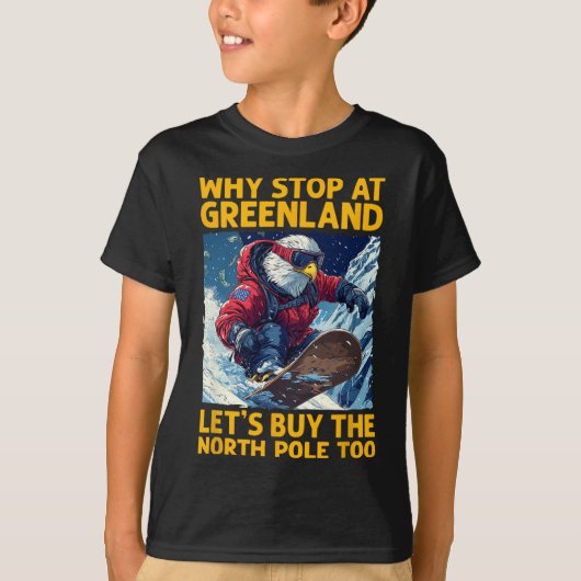 Amerikaanse adelaar snowboarden in Groenland en No T-shirt (Voorkant)