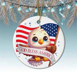 Amerikaanse Adelaar USA Vlag Cadeau voor Patriot � Keramisch Ornament