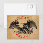 Amerikaanse adelaar: Verenigde Staten van Amerika Briefkaart (Voorkant / Achterkant)