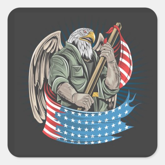 Amerikaanse adelaar vierkante sticker (Voorkant)