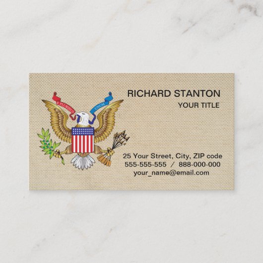 Amerikaanse adelaar visitekaartje (Voorkant)