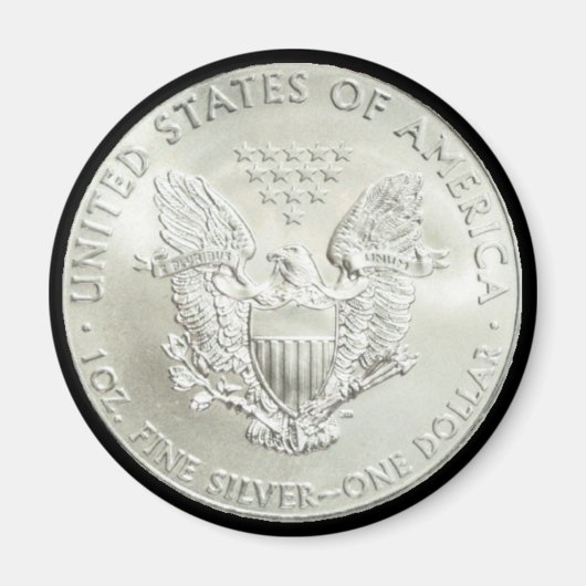 AMERIKAANSE ADELAAR ZILVEREN DOLLAR-MAGNEET MAGNEET (Voorkant)