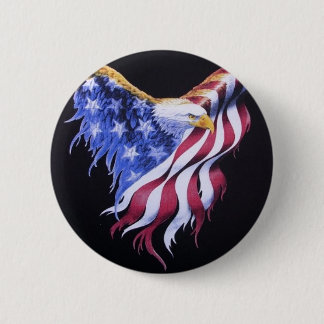 Amerikaanse adelvlag ronde button 5,7 cm