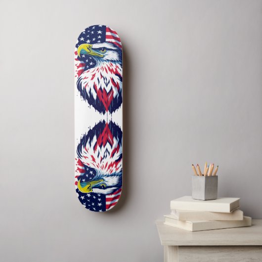 Amerikaanse adelvlag skateboard (Muurkunst)