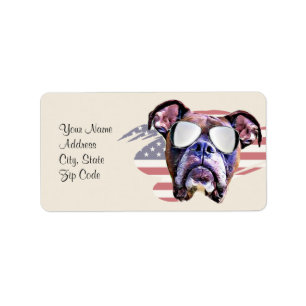 Amerikaanse Adresetiketten van Boxer Dog Etiket
