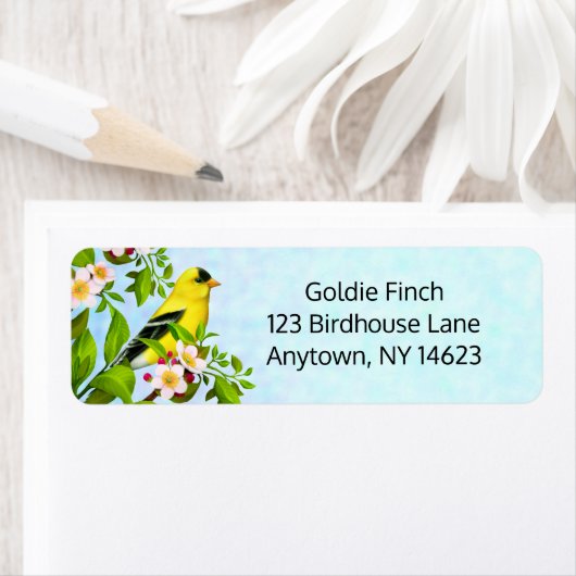 Amerikaanse Adresetiketten van Goldfinch Bird Etiket (Insitu)