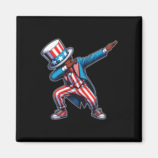 Amerikaanse Afrikaanse dabbing boy 4 juli Magneet (Voorkant)