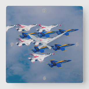AMERIKAANSE AIR-DEMONSTRATIETEAMS VIERKANTE KLOK
