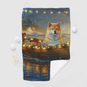 Amerikaanse Akita kerstvakantie Golfhanddoek (Insitu)