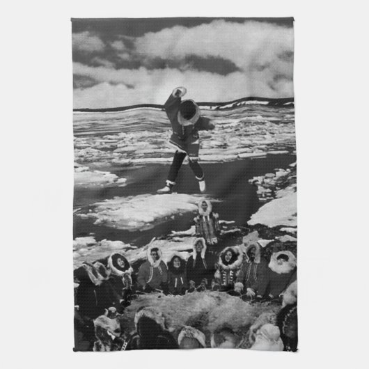 Amerikaanse Alaska eskimo blanket tossing 1970 Theedoek (Verticaal)