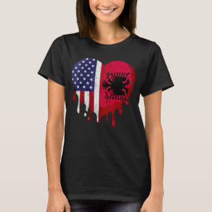 Amerikaanse Albanese erfgoedmaand Albanië vlag hoo T-shirt