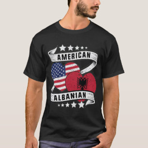 Amerikaanse Albanese vlag shirt Half Albanees