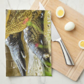 Amerikaanse alligator closeup. Gezichtelijk Theedoek (Quarter Fold)