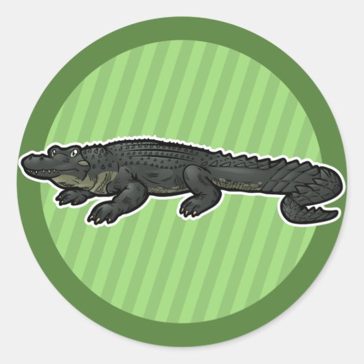 Amerikaanse Alligator Ronde Sticker (Voorkant)