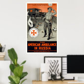 Amerikaanse ambulance in Rusland Poster (Thuiskantoor)