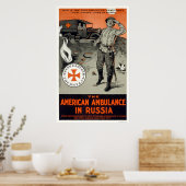 Amerikaanse ambulance in Rusland Poster (Keuken)