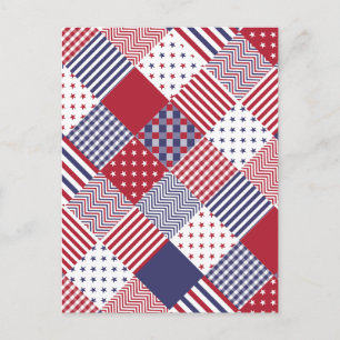 Amerikaanse Amerikaan Diagonal Red White & Blue Qu Briefkaart