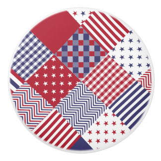 Amerikaanse Amerikaan Diagonal Red White & Blue Qu Keramische Knop