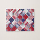 Amerikaanse Amerikaan Diagonal Red White & Blue Qu Legpuzzel (Horizontaal)