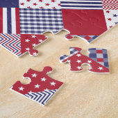 Amerikaanse Amerikaan Diagonal Red White & Blue Qu Legpuzzel (Zijkant)