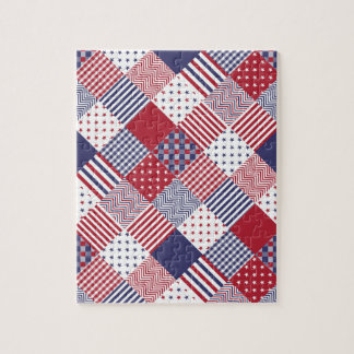 Amerikaanse Amerikaan Diagonal Red White & Blue Qu Legpuzzel