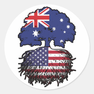 Amerikaanse Amerikaanse Amerikaanse Australische r Ronde Sticker