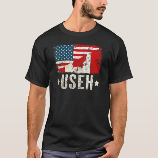 Amerikaanse Amerikaanse Canadese vlag  T-shirt (Voorkant)