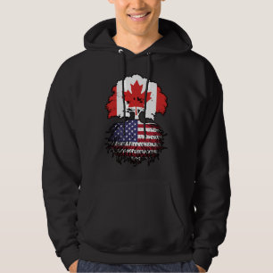 Amerikaanse Amerikaanse Canadese vlag voor boomsta Hoodie