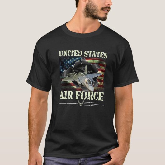 Amerikaanse Amerikaanse luchtmacht Flag USAF T-shirt (Voorkant)