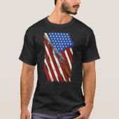 Amerikaanse Amerikaanse schotwonk vlag op rugleuni T-shirt (Voorkant)