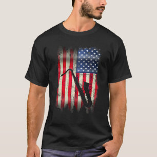 Amerikaanse  Amerikaanse vlag Funny Music T T-shirt